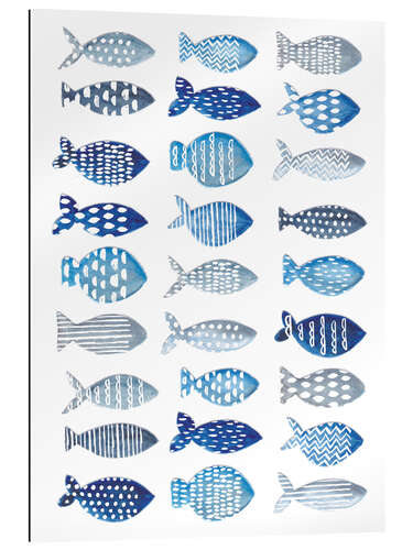 Cuadro de plexi-alu Muchos peces azules