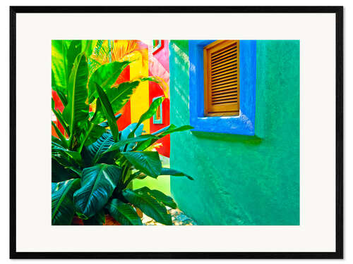 Framed art print Green hotel walls