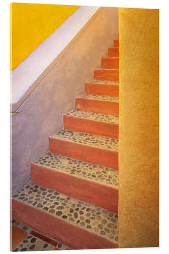 Acrylic print Yellow stone staircase