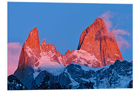 Hartschaumbild Sonnenaufgang auf dem Mount Fitz Roy