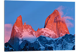 Tableau en plexi-alu Lever du soleil sur le mont Fitz Roy