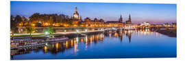 Foam board print Dresden city view in the evening