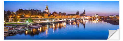 Wandsticker Dresden Stadtansicht am Abend