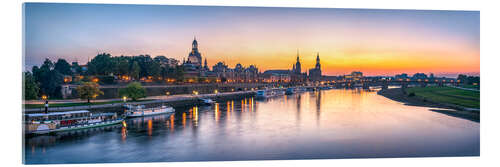 Acrylic print Dresden at sunset