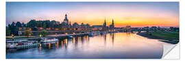 Naklejka na ścianę Dresden at sunset