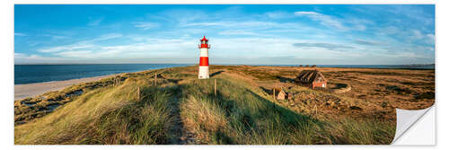 Selvklebende plakat Lighthouse on the elbow on Sylt