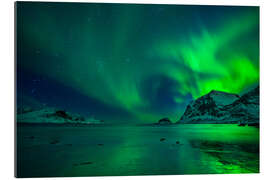 Gallery print Northern Lights at Haukland Beach