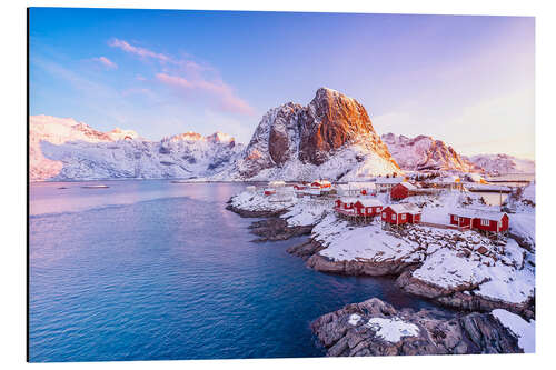 Stampa su alluminio Alba di Hamnoy Lofoten