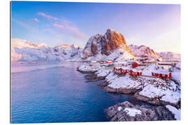 Quadro em plexi-alumínio Nascer do sol de Hamnoy Lofoten