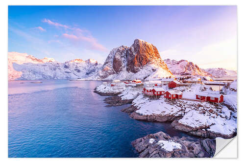 Sticker mural Lever du soleil sur Hamnoy dans les îles Lofoten