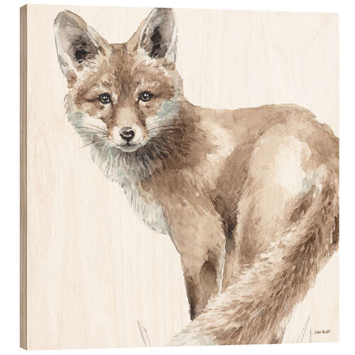 Wood print Forest Friends - Fox