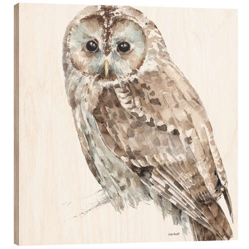 Wood print Forest Friends - Owl