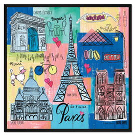 Gerahmter Kunstdruck Global Travel – Paris