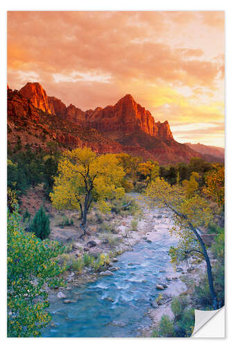 Wall sticker Evening light on the Watchman Peak