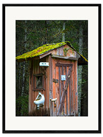 Gerahmter Kunstdruck Stilles Örtchen im Grünen