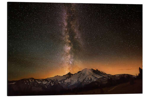 Aluminium print Milky Way over Mount Rainier