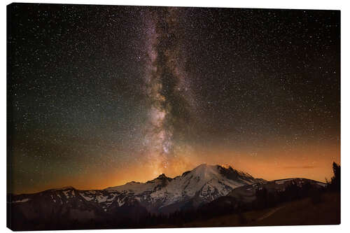 Canvastavla Milky Way over Mount Rainier