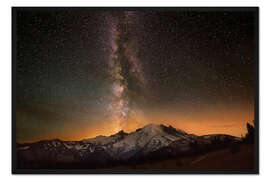 Gerahmter Kunstdruck Milchstraße über den Mount Rainier