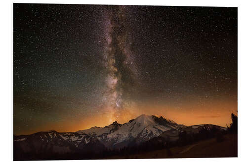 Hartschaumbild Milchstraße über den Mount Rainier