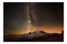 Póster  Via Láctea sobre o Monte Rainier - Jaynes Gallery