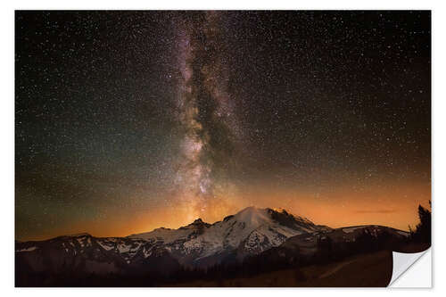 Vinilo para la pared Vía Láctea sobre el Monte Rainier