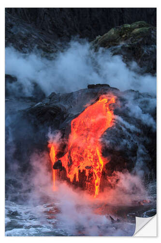 Wandsticker Lavafluss auf Hawaii