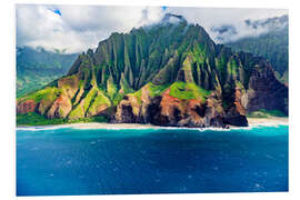 Foam board print Kalalau Beach on the Na Pali Coast