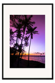Gerahmter Kunstdruck Sonnenuntergang in der Anaeho'omalu Bay III