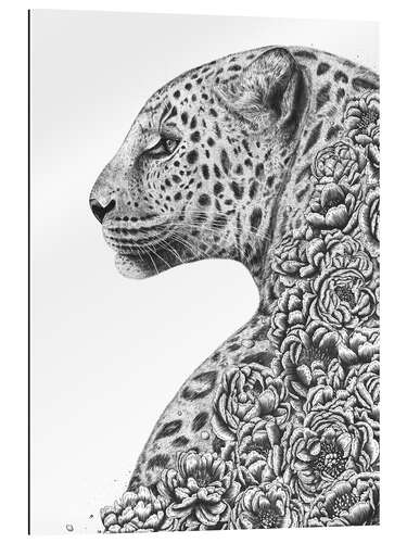 Gallery print Leopard with flowers