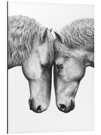 Aluminium print Horses love