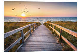 Magnettafel Sonnenuntergang am Dünenstrand I