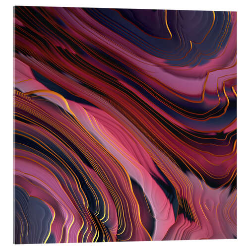 Acrylglas print Plum Abstract Design