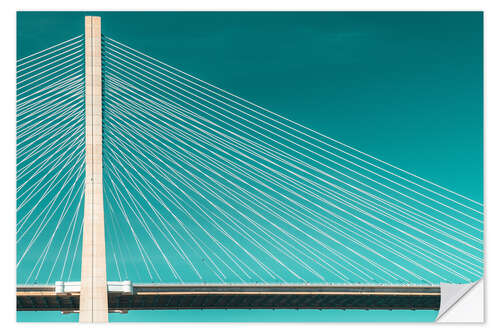 Selvklebende plakat Vasco da Gama Bridge in Lisbon, Portugal