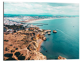 Aluminium print View of the coast of Lagos, Portugal