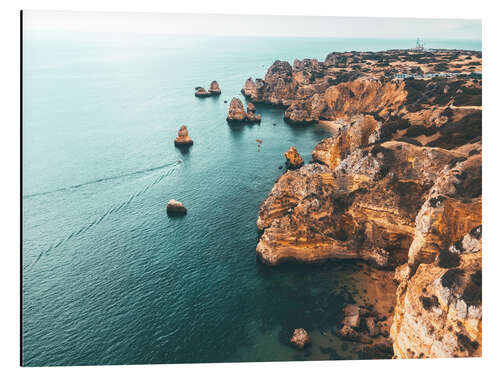 Alumiinitaulu Cliffs on the beach of Lagos, Portugal