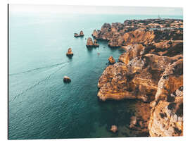 Cuadro de aluminio Acantilados en la playa de Lagos, Portugal