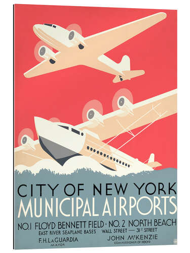 Tableau en plexi-alu Aéroports municipaux de New York (anglais)