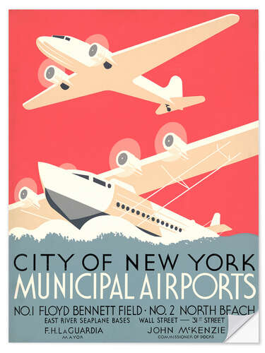 Selvklebende plakat Municipal Airports