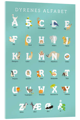 Acrylic print Animal Alphabet (Danish)