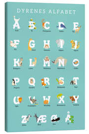 Canvas print  Animal Alphabet (Danish) - Kidz Collection