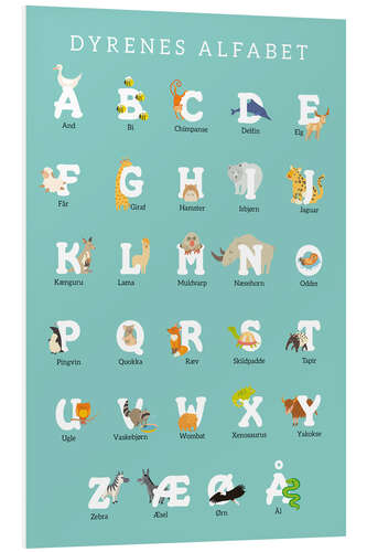 Foam board print Animal Alphabet (Danish)