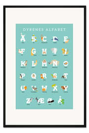 Gerahmter Kunstdruck Tieralphabet (dänisch)
