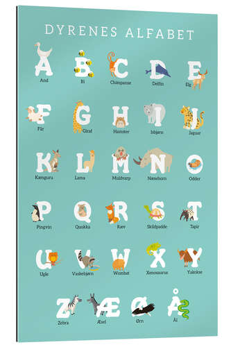 Gallery print Animal Alphabet (Danish)