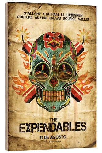 Tableau en bois Expendables (espagnol)