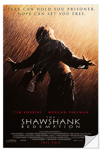 Selvklebende plakat The Shawshank Redemption (Frihetens regn)