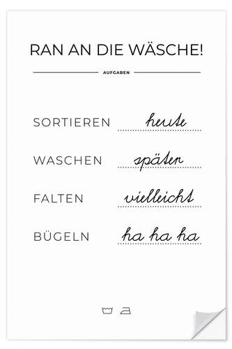 Wall sticker Laundry schedule (German)