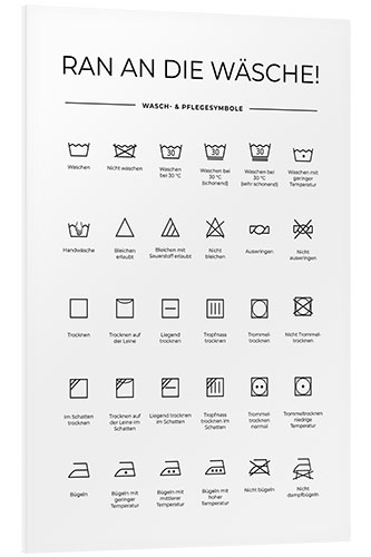 Foam board print Washing and Care Symbols (German)