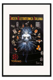 Gerahmter Kunstdruck Elektrizitätsunternehmen (SEI) aus Turin (italienisch)