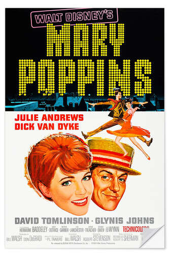 Selvklebende plakat Mary Poppins