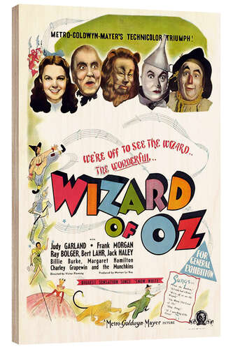 Wood print Wizard of Oz